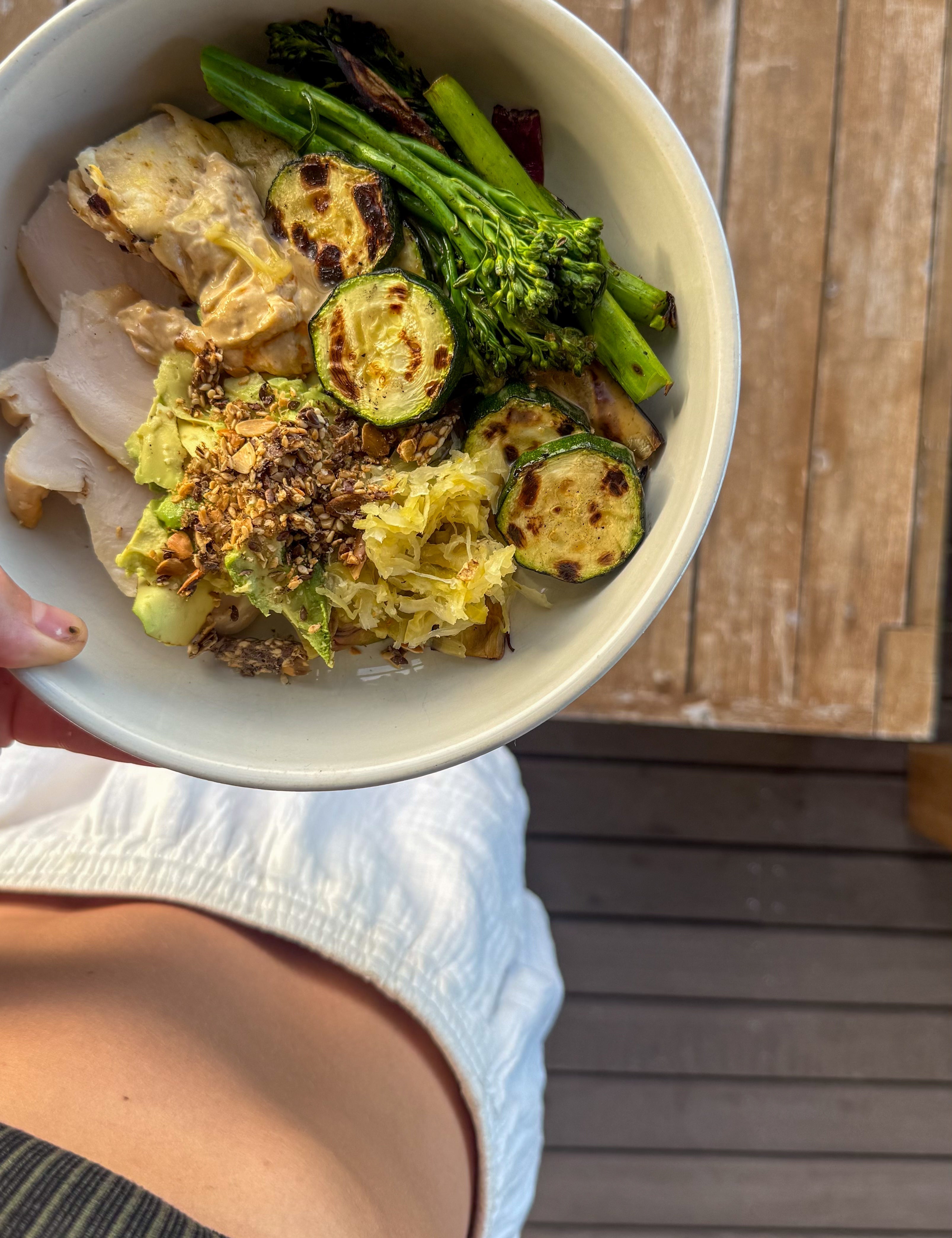 Charred Veg + Smoked Chicken Bowl