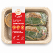 Hail the Kale Arpees 5-spice up your life beef brisket rice paper rolls, 250g pack with miso drizzle and sesame sprinkle